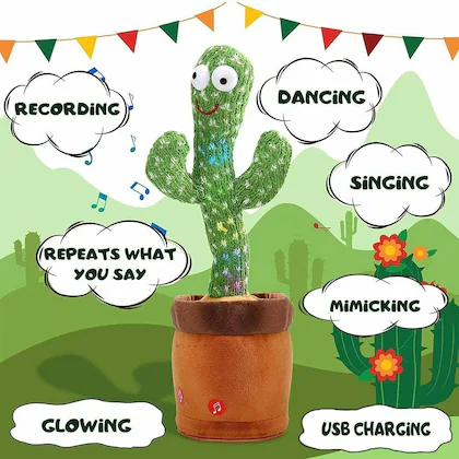 Interactive dancing and talking cactus toy for kids