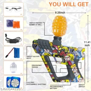 💥 Electric Gel Blaster Gun - Rechargeable Graffiti Edition Water Bead Blaster Kit! 🔫