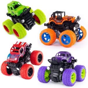 Friction Powered Monster Trucks, monster truck set for kids,pull back cars for toddlers