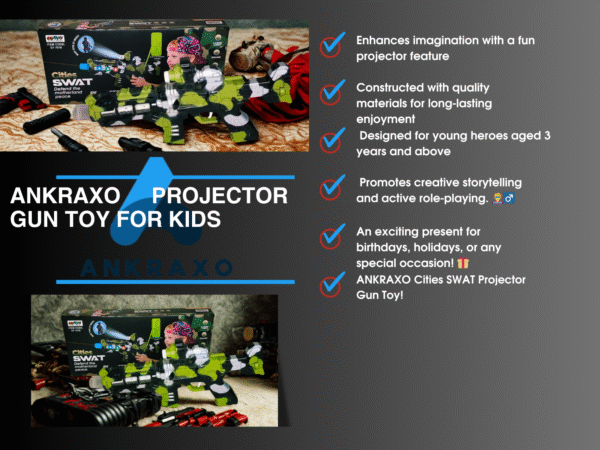 ANKRAXO Cities SWAT Projector Gun Toy for Kids - Light, Sound & Flash Action