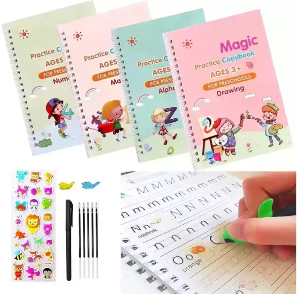 Sank magic reusable practice copybook set for kids