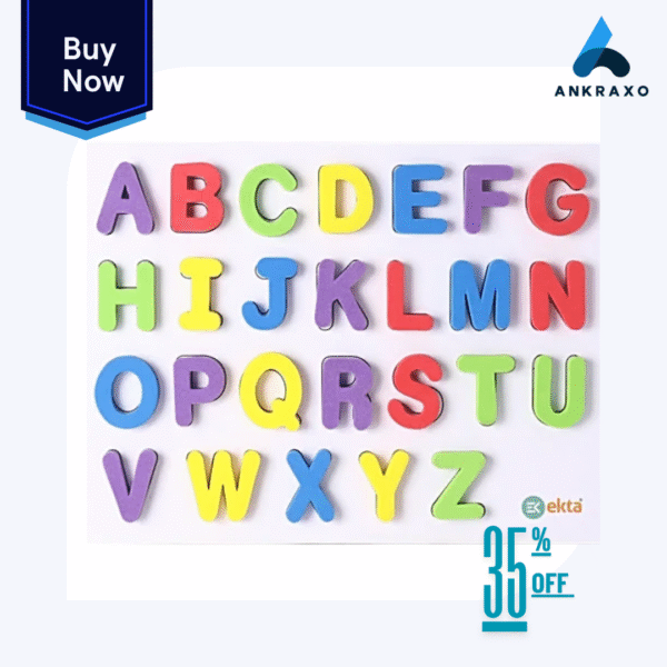 ANKRAXO 4-in-1 ABC Magnetic Letters for Kids Write & Wipe Board, Fridge Magnets & Puzzle Educational Toy for Toddlers 3+ 🍎✏️