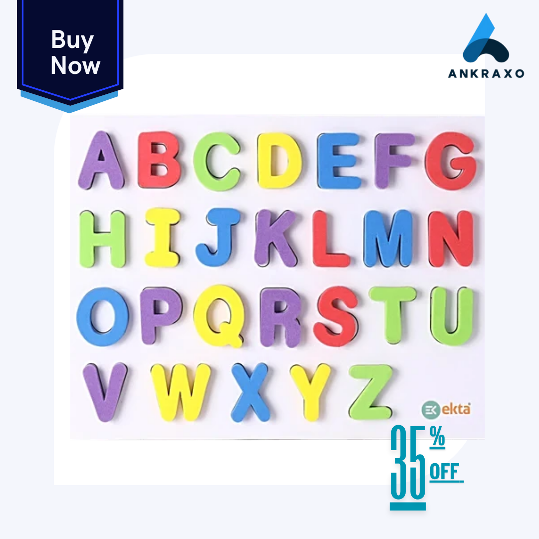 ANKRAXO 4-in-1 ABC Magnetic Letters for Kids Write & Wipe Board, Fridge Magnets & Puzzle Educational Toy for Toddlers 3+ 🍎✏️