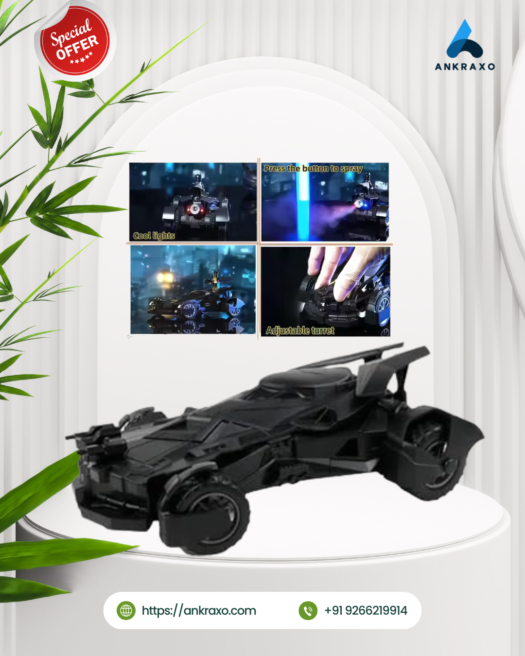 Batmobile Spray RC Car Remote Control Car with Mist Spray